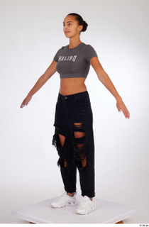 Jade black ripped jeans casual dressed grey Malibu sports bra…